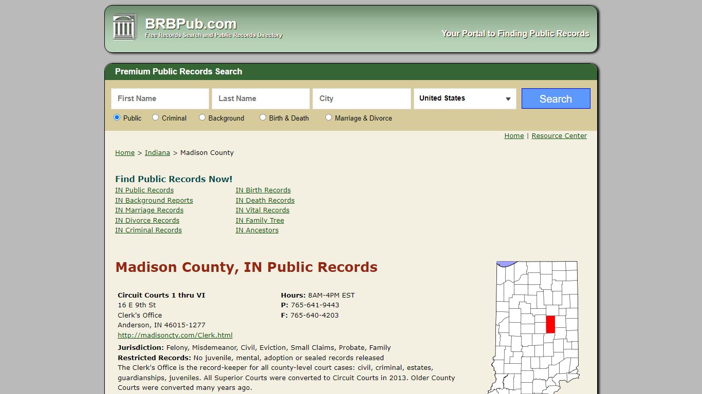 Madison County Public Records | Search Indiana Government Databases