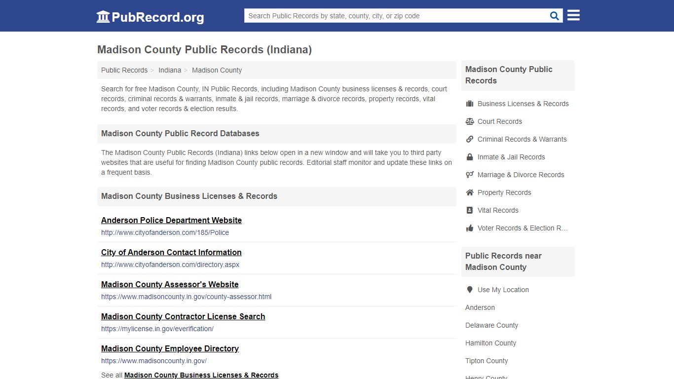 Free Madison County Public Records (Indiana Public Records)